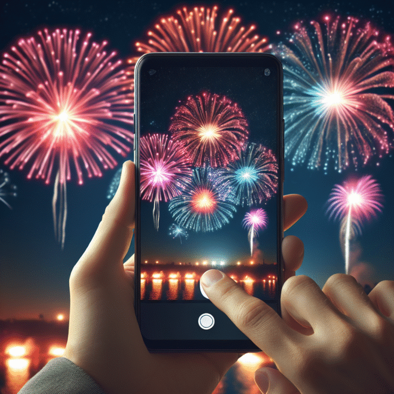 como fotografar fogos de artifício com celular