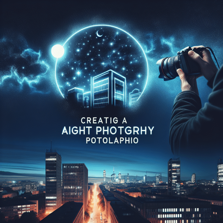 como criar portfólio de fotos noturnas