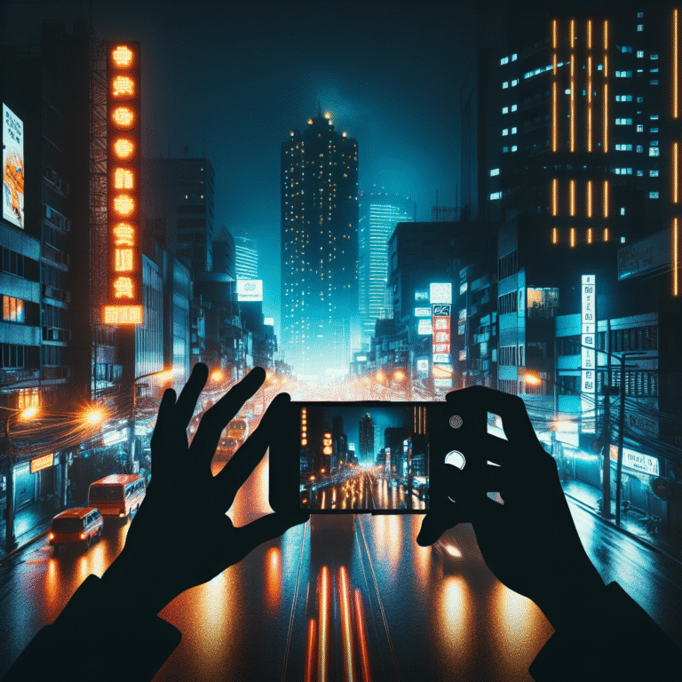 fotografia de rua noturna com smartphone
