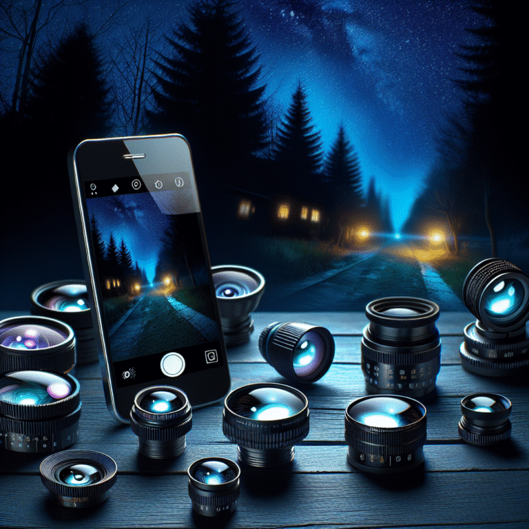 lentes adicionais para celular à noite