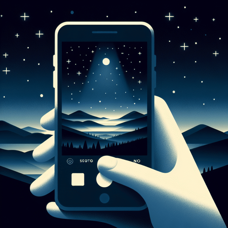 fotografia noturna minimalista com smartphone