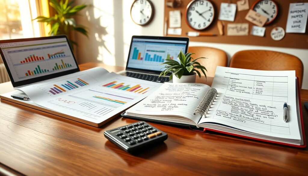 Orçamento mensal e metas financeiras